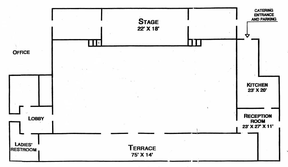 Ballroom Floorplan at the Historic Woman’s Club of Winter Park Event Venue
